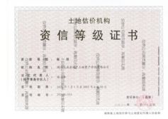 2021年度土地估價機(jī)構(gòu)資信等級證書